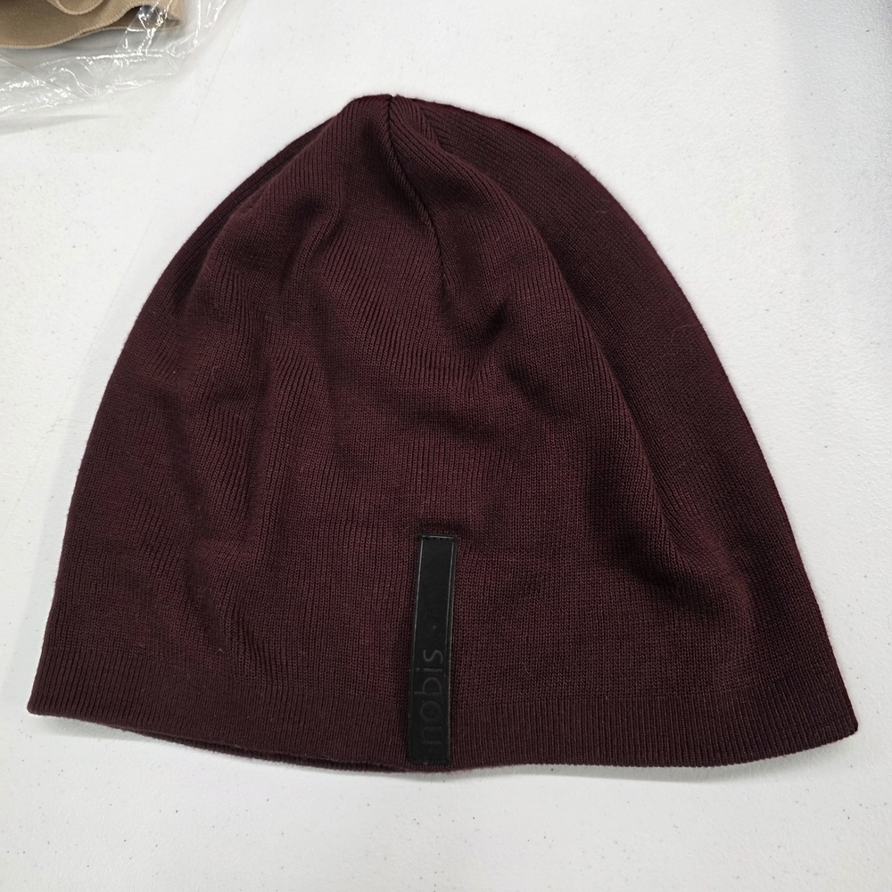 Nobis unisex fine knit rayon Burgundy double faced tuque